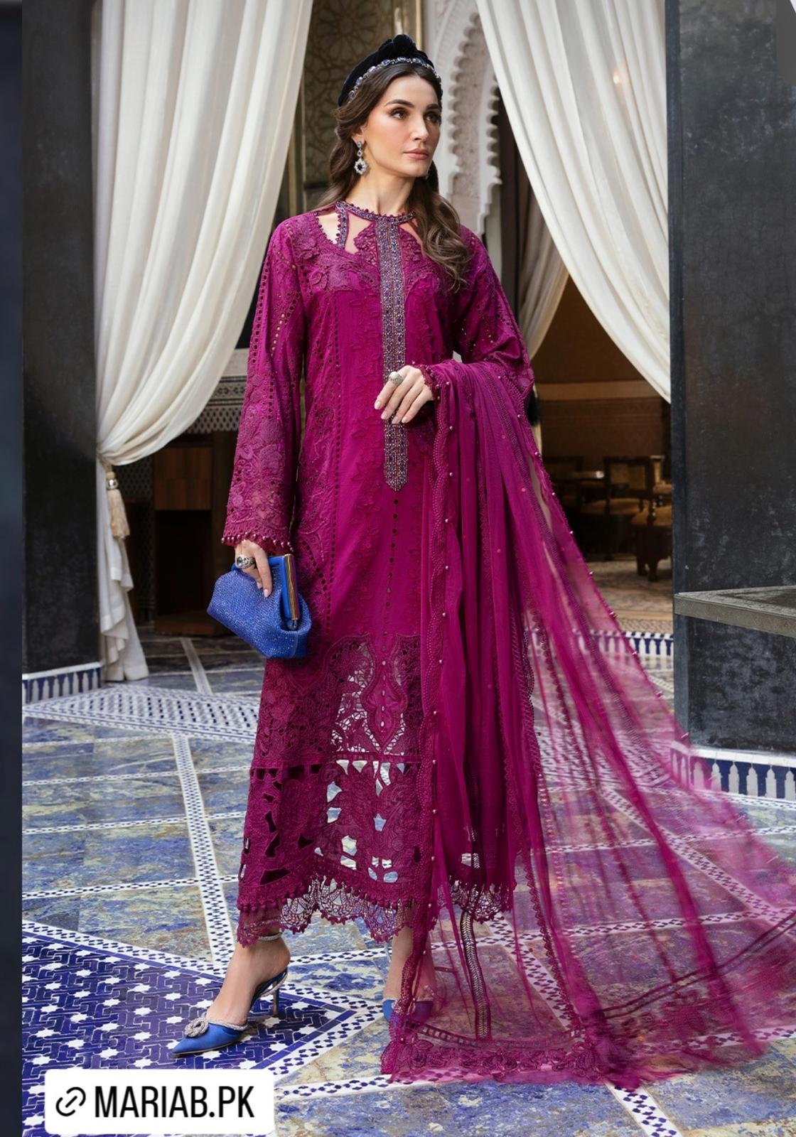 Maria B Inspired Luxury Lawn 3-Piece Suit – Elegant Summer Edition | Size S