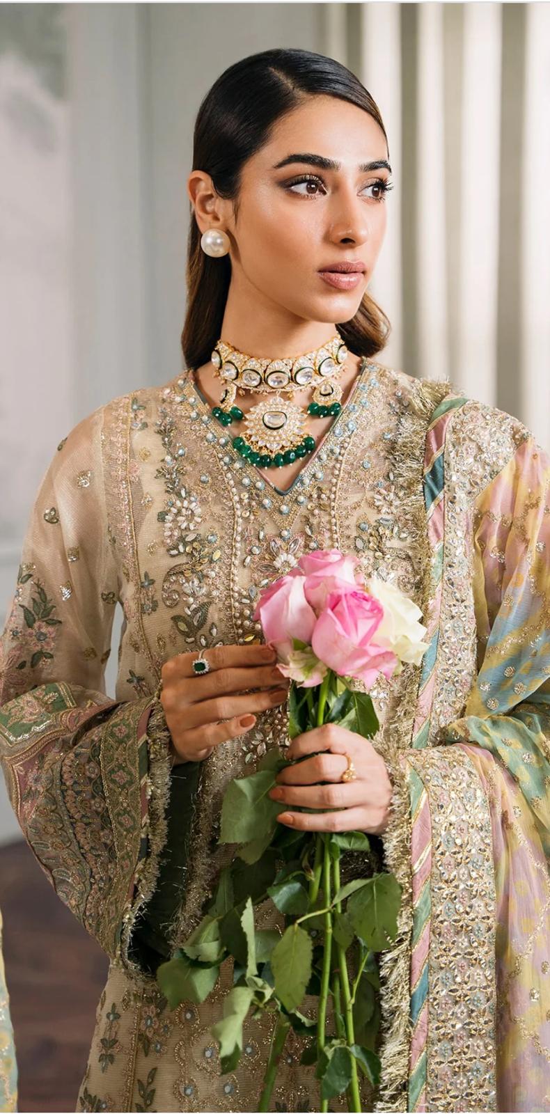 Baroque Chantelle by Simran’s – Heavy Embroidered Wedding Collection Net Fabric(Sizes S–XL)