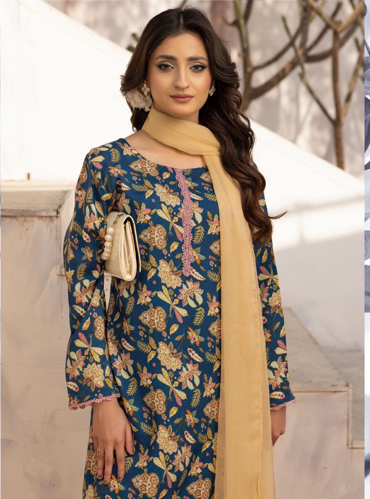 Mariyah by Simrans-3-pcs Lilen Prints Collection