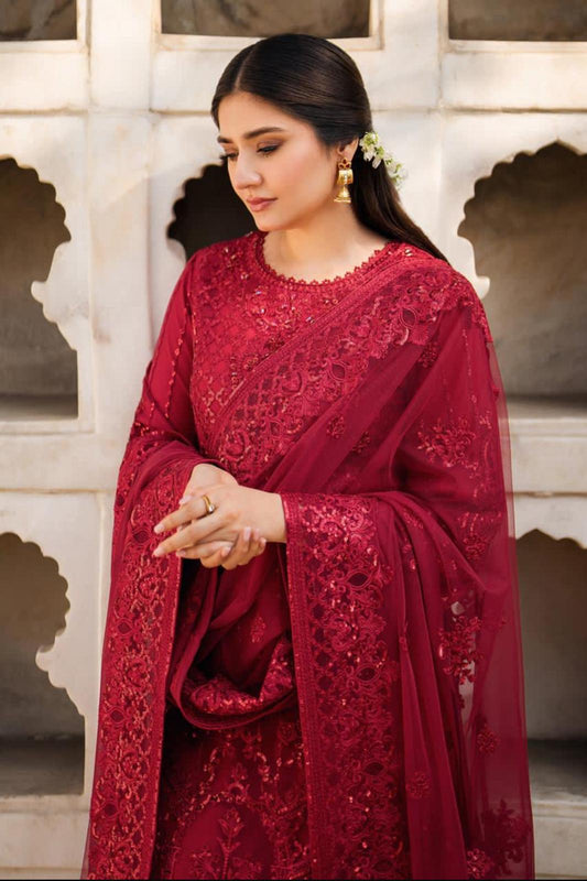 Imrozia( inspired) 3pcs heavy embroidered wedding collection comes with sharara.. Size S-XL