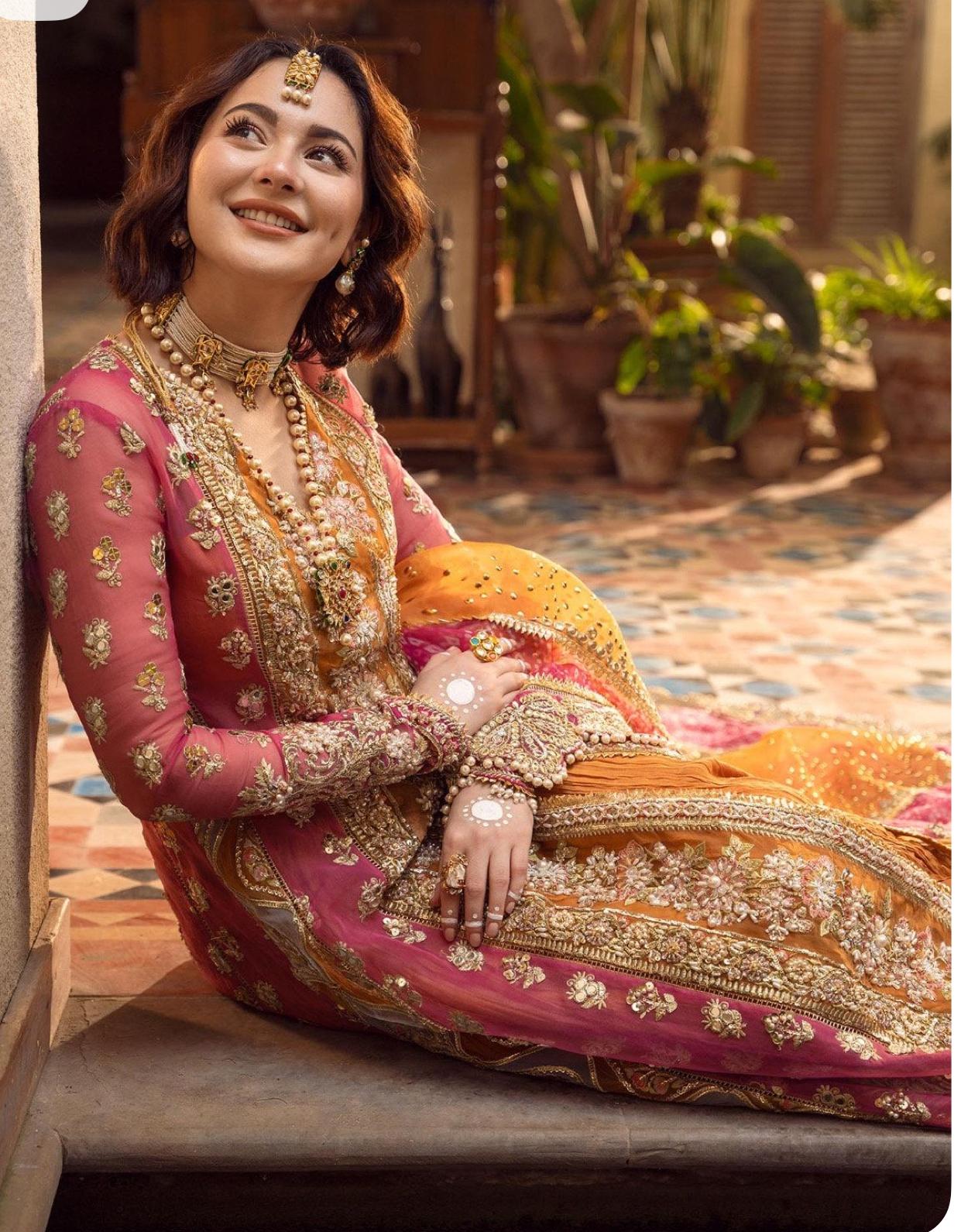 Crimson ( inspired) 3pcs heavy embroidered wedding collection comes with sharara ..Size S to XL