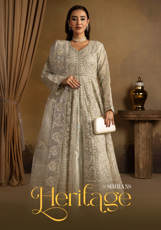 Luxury Heavy Embroidered Organza 3-Piece Maxi Dress – Wedding & Party Wear Collection