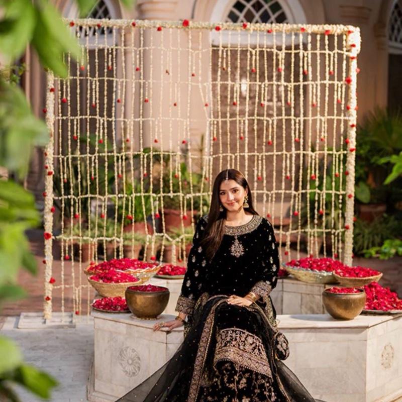 MAHVER- Haseens official (ORIGINAL )… 3 pieces heavy embroidered velvet sharara suit..beat for weddings and parties