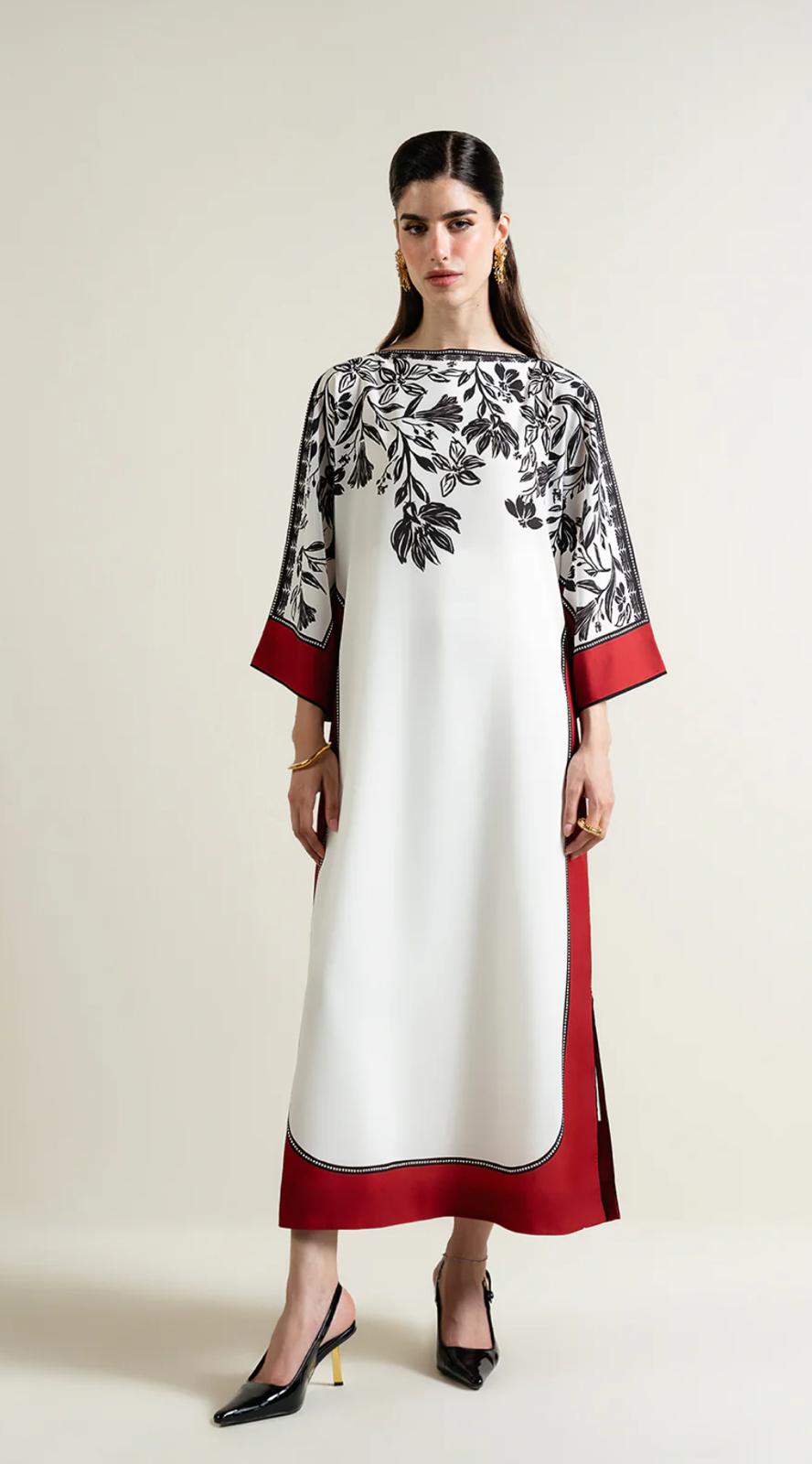 Lulusar Inspired 2 pcs Silk Kaftaan style Suit – One Size (Easily can Wear Large to XL)