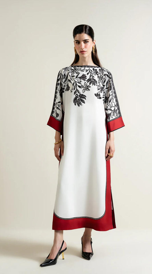 Lulusar Inspired 2 pcs Silk Kaftaan style Suit – One Size (Easily can Wear Large to XL)