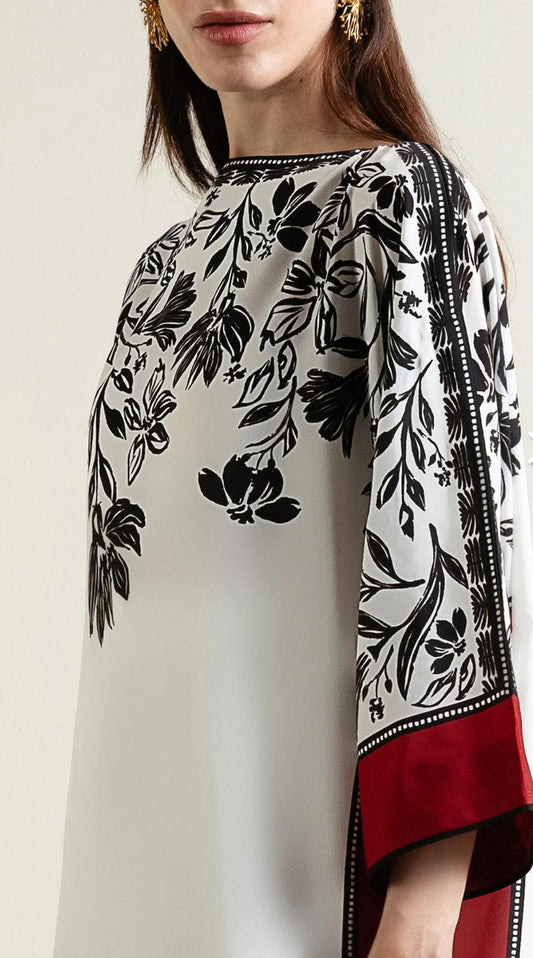 Lulusar Inspired 2 pcs Silk Kaftaan style Suit – One Size (Easily can Wear Large to XL)