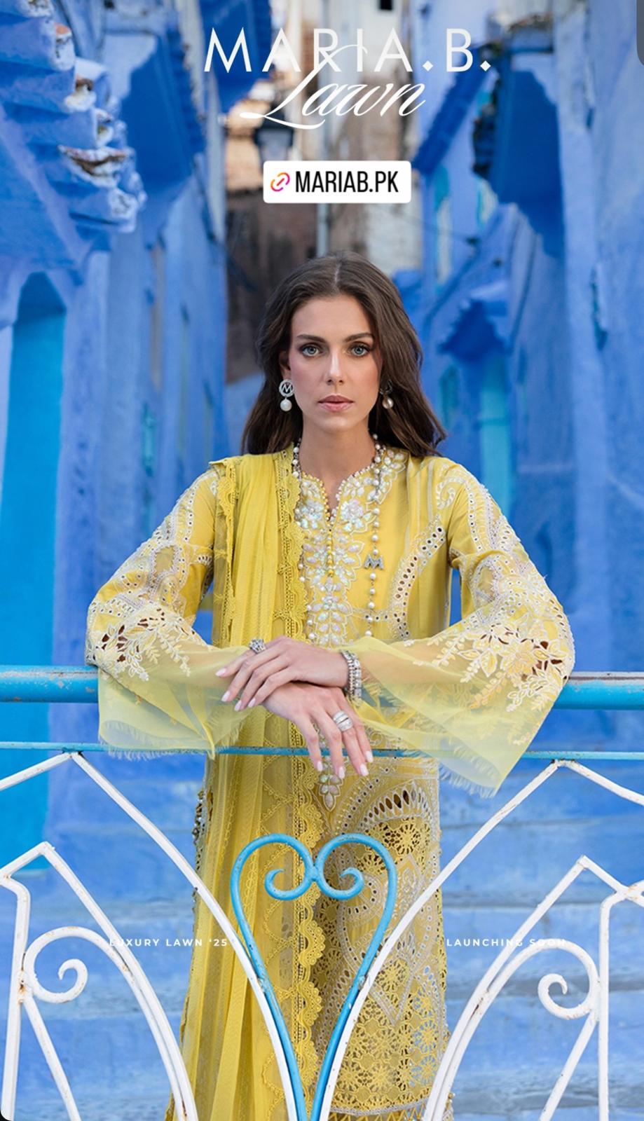 Maria B Inspired Luxury Lawn 3-Piece Suit – Elegant Summer Edition | Size S