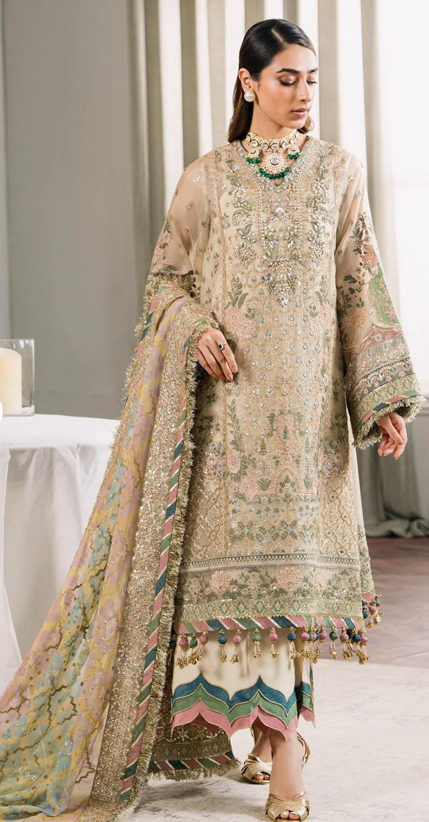 Baroque Chantelle by Simran’s – Heavy Embroidered Wedding Collection Net Fabric(Sizes S–XL)