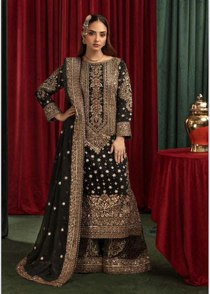 Ashiana Wedding Collection by Simran’s – 3-Piece Heavy Embroidered Chiffon Suit (Sizes S–XL)