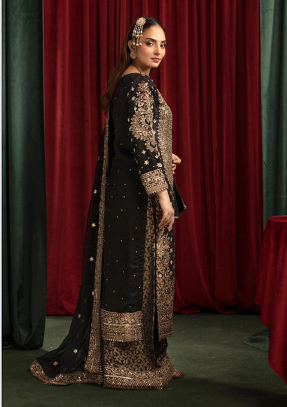 Ashiana Wedding Collection by Simran’s – 3-Piece Heavy Embroidered Chiffon Suit (Sizes S–XL)