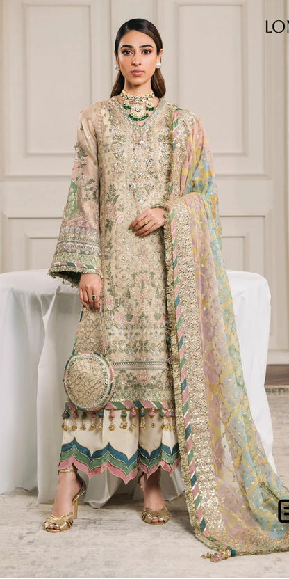 Baroque Chantelle by Simran’s – Heavy Embroidered Wedding Collection Net Fabric(Sizes S–XL)