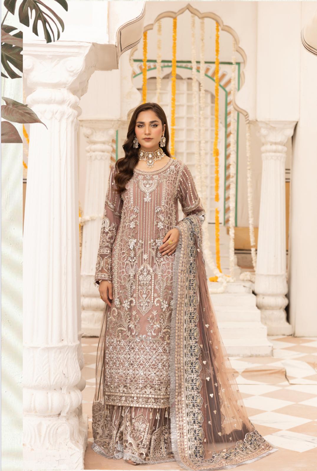Imrozia By Simran's – Heavy Embroidered 3-Piece Wedding Collection | Net Fabric | Sizes S–XL