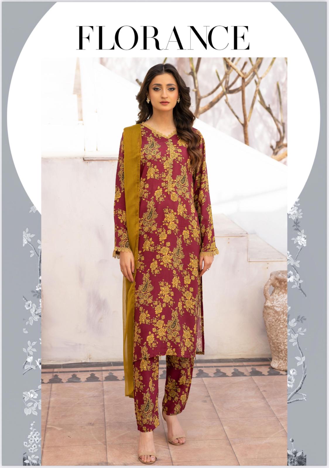 Mariyah by Simrans-3-pcs Lilen Prints Collection