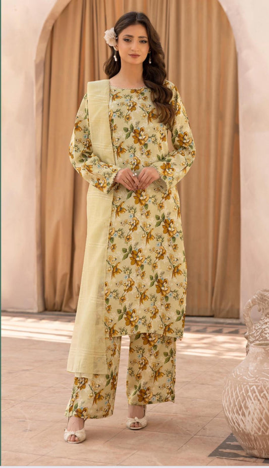 Mariyah by Simrans-3-pcs Lilen Prints Collection