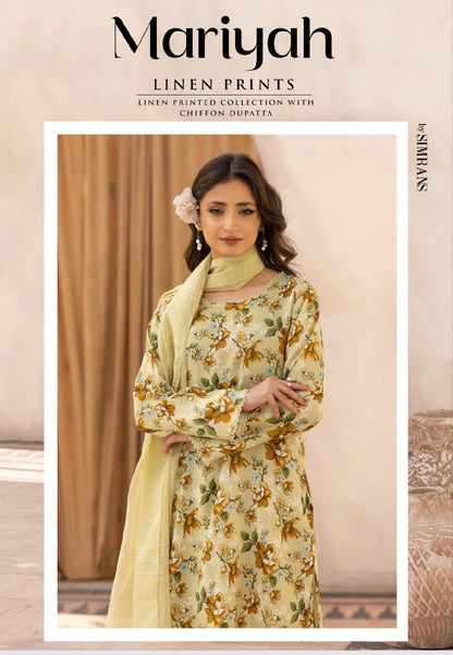 Mariyah by Simrans-3-pcs Lilen Prints Collection