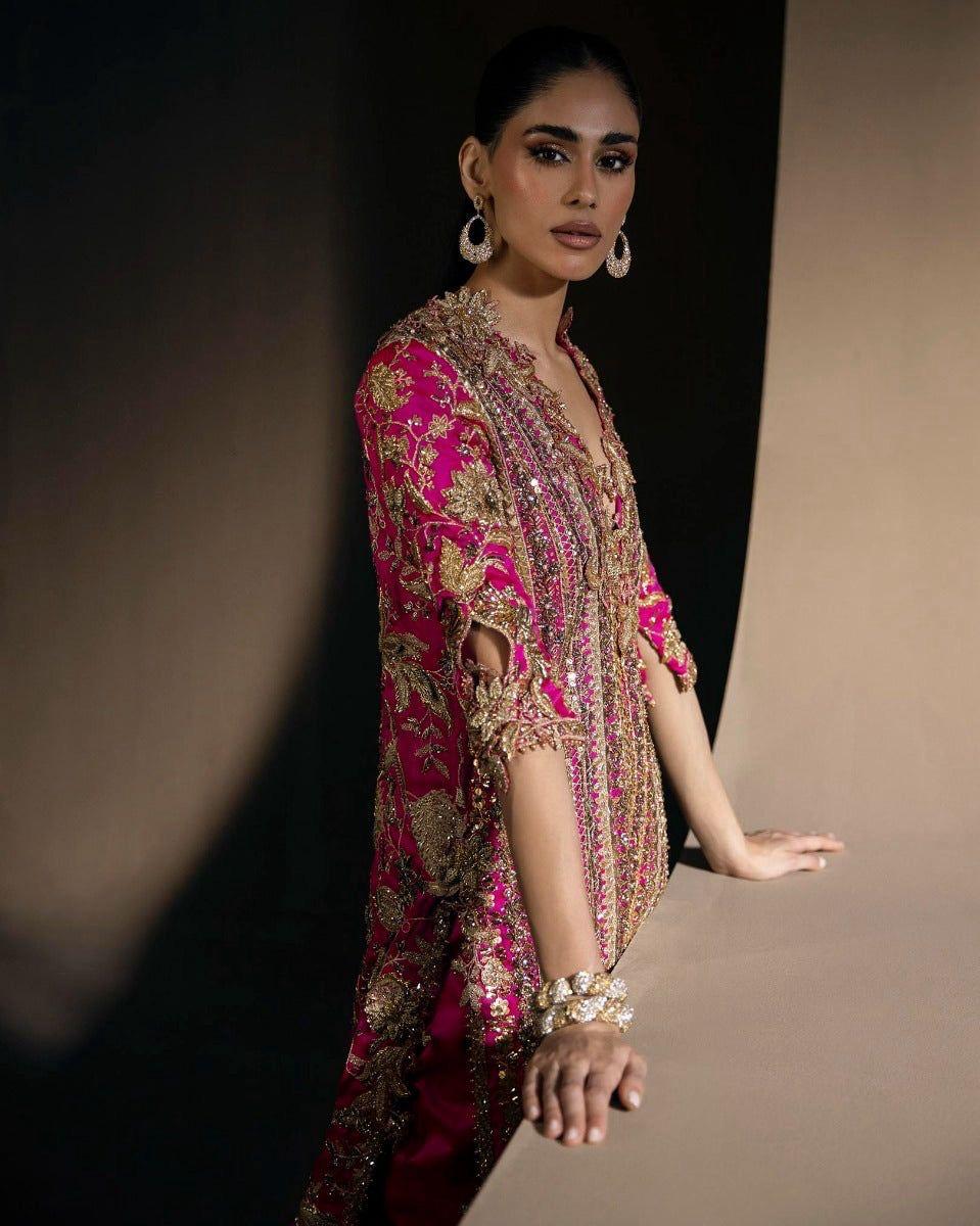 Sana Safinaz- (Inspired) 3pcs Heavy Embroided Wedding Collection with Embroided Sharara-“Please ensure the product is returned within 24 hours, unused and in original packaging.”