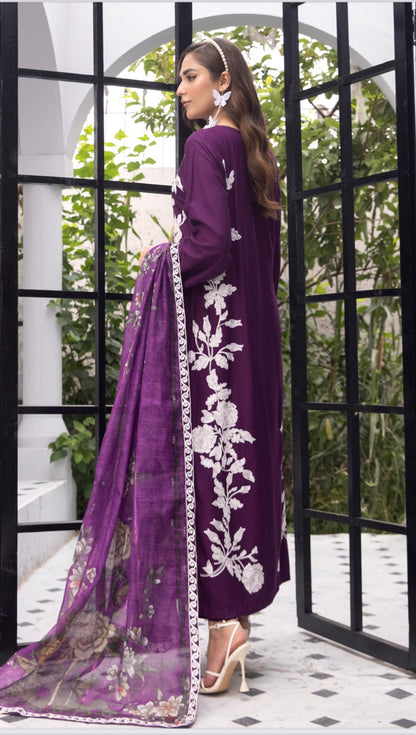 Olivia Linen by Simran’s – 3 Piece Soft Linen Suit | Winter Collection | Sizes S–XL