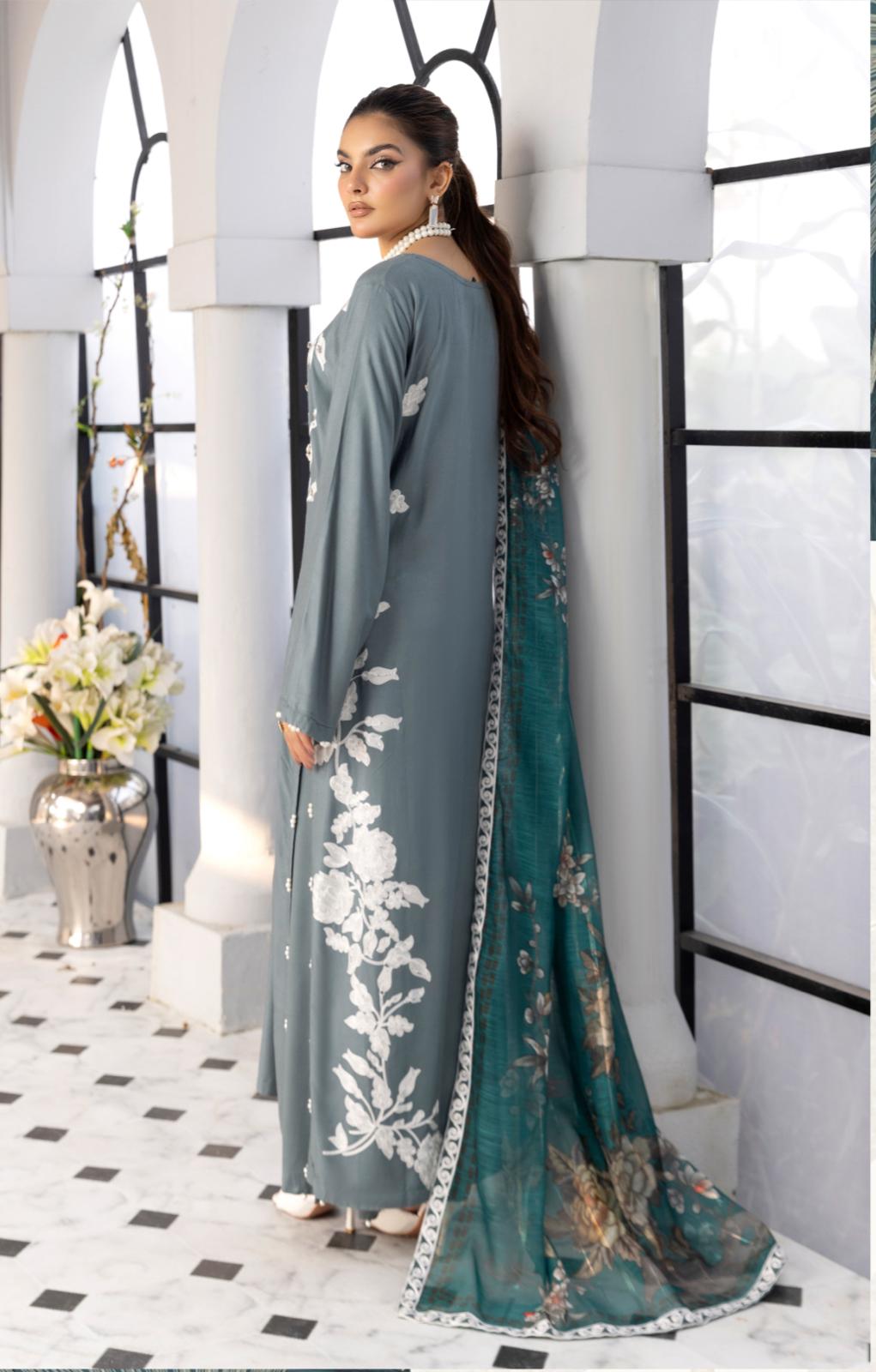 Olivia Linen by Simran’s – 3 Piece Soft Linen Suit | Winter Collection | Sizes S–XL