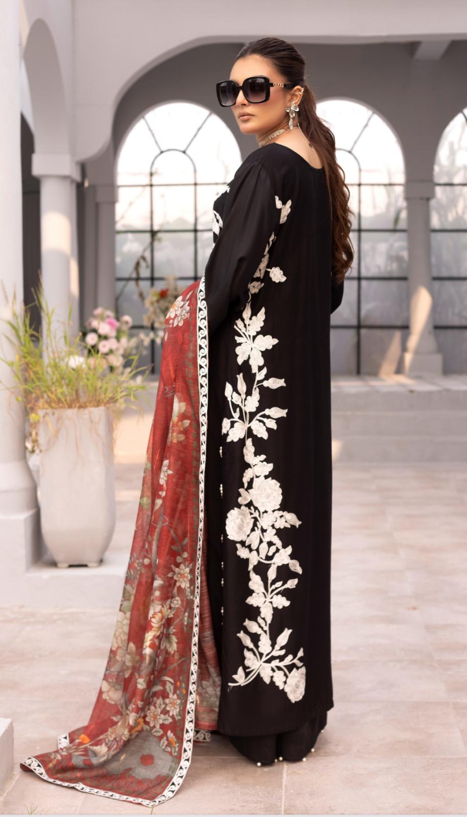 Olivia Linen by Simran’s – 3 Piece Soft Linen Suit | Winter Collection | Sizes S–XL