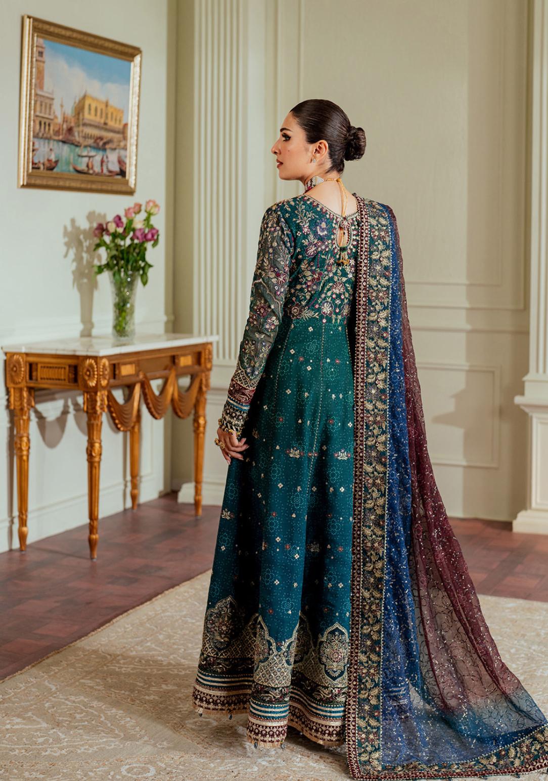Baroque 3 pcs Chiffon Heavy Embroided Maxi comes with Sharara same as Model-“Please ensure the product is returned within 24 hours, unused and in original packaging.”
