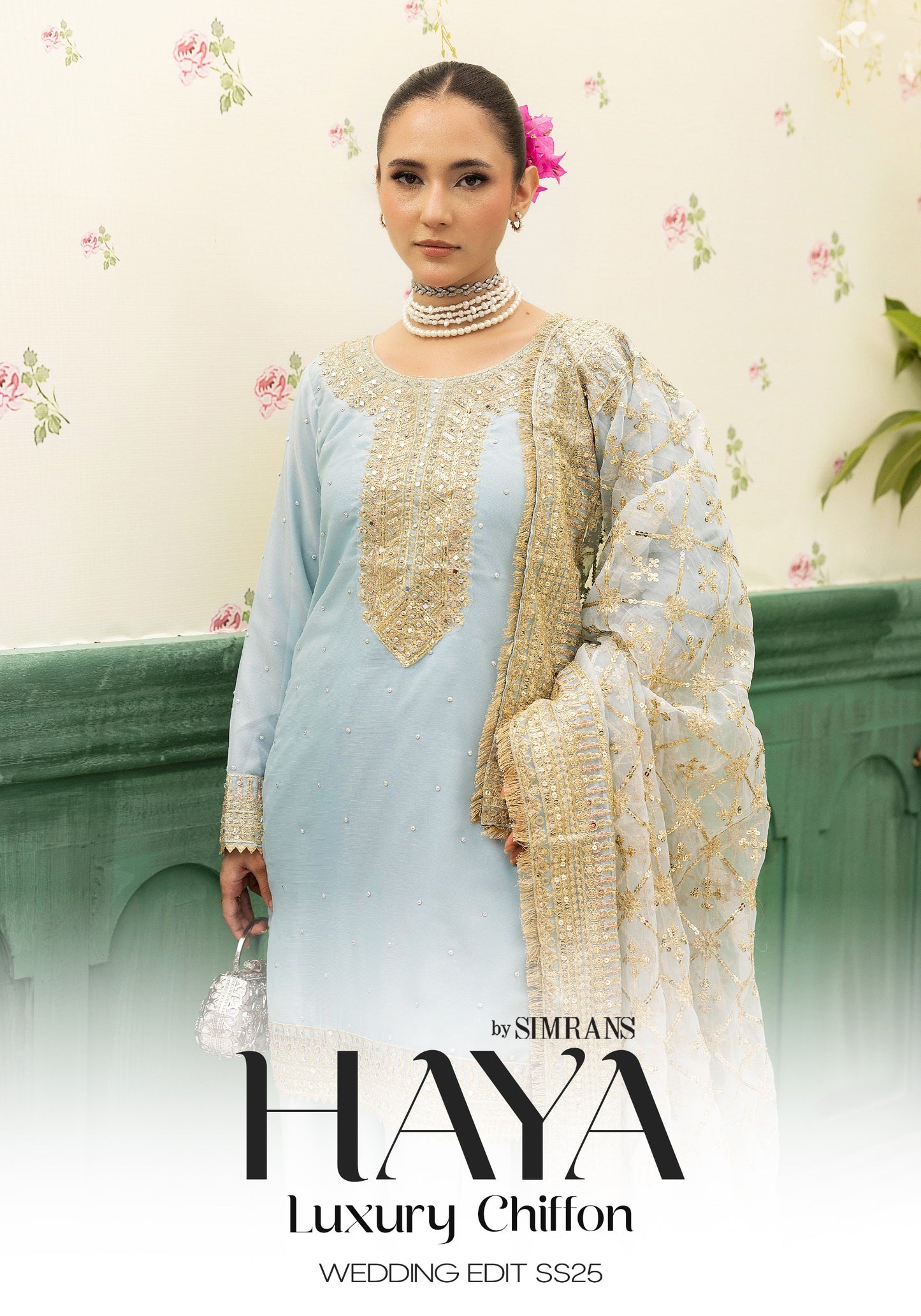 Haya by Simrans – Luxury Chiffon Wedding Collection 3 Piece Farrshi Shalwar Suit (Sizes S–XL)