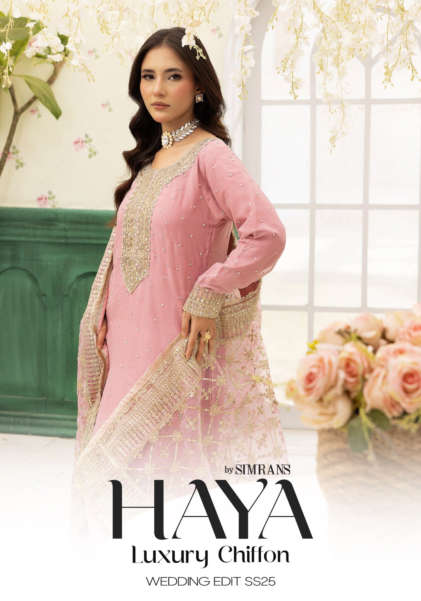 Haya by Simrans – Luxury Chiffon Wedding Collection 3 Piece Farrshi Shalwar Suit (Sizes S–XL)