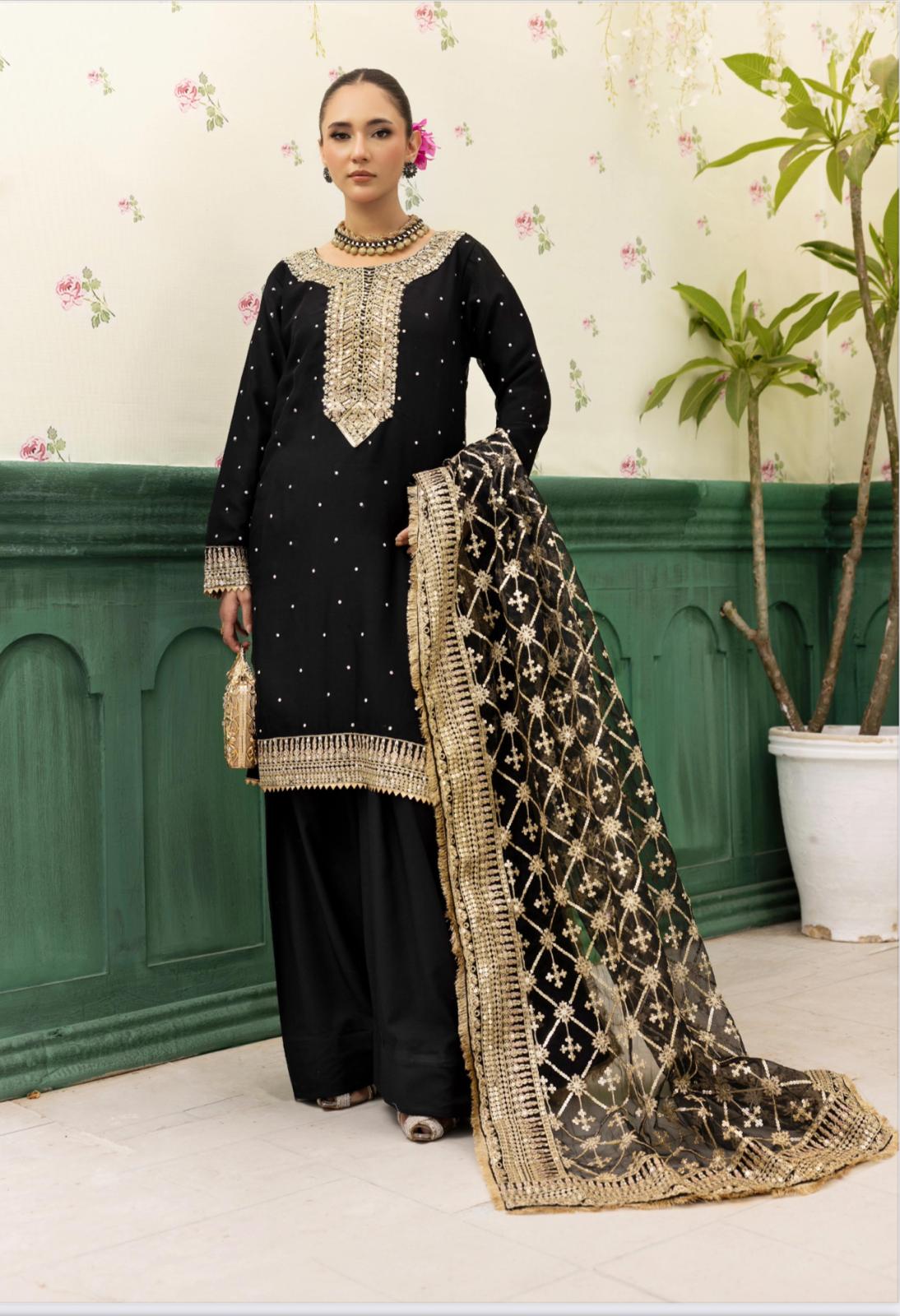 Haya by Simrans – Luxury Chiffon Wedding Collection 3 Piece Farrshi Shalwar Suit (Sizes S–XL)