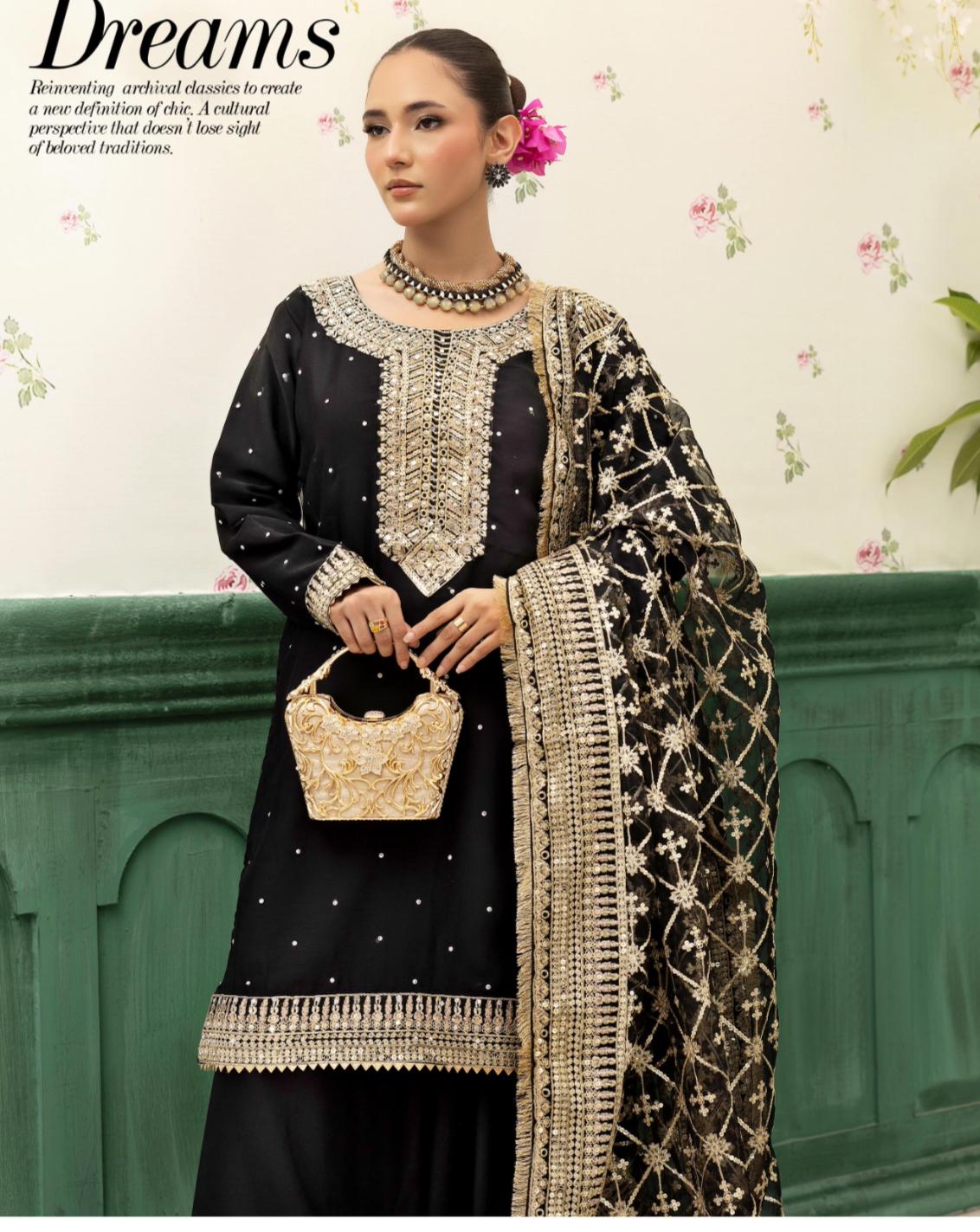 Haya by Simrans – Luxury Chiffon Wedding Collection 3 Piece Farrshi Shalwar Suit (Sizes S–XL)