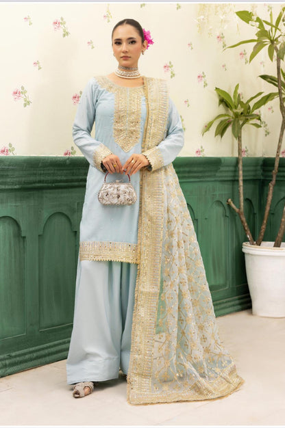 Haya by Simrans – Luxury Chiffon Wedding Collection 3 Piece Farrshi Shalwar Suit (Sizes S–XL)