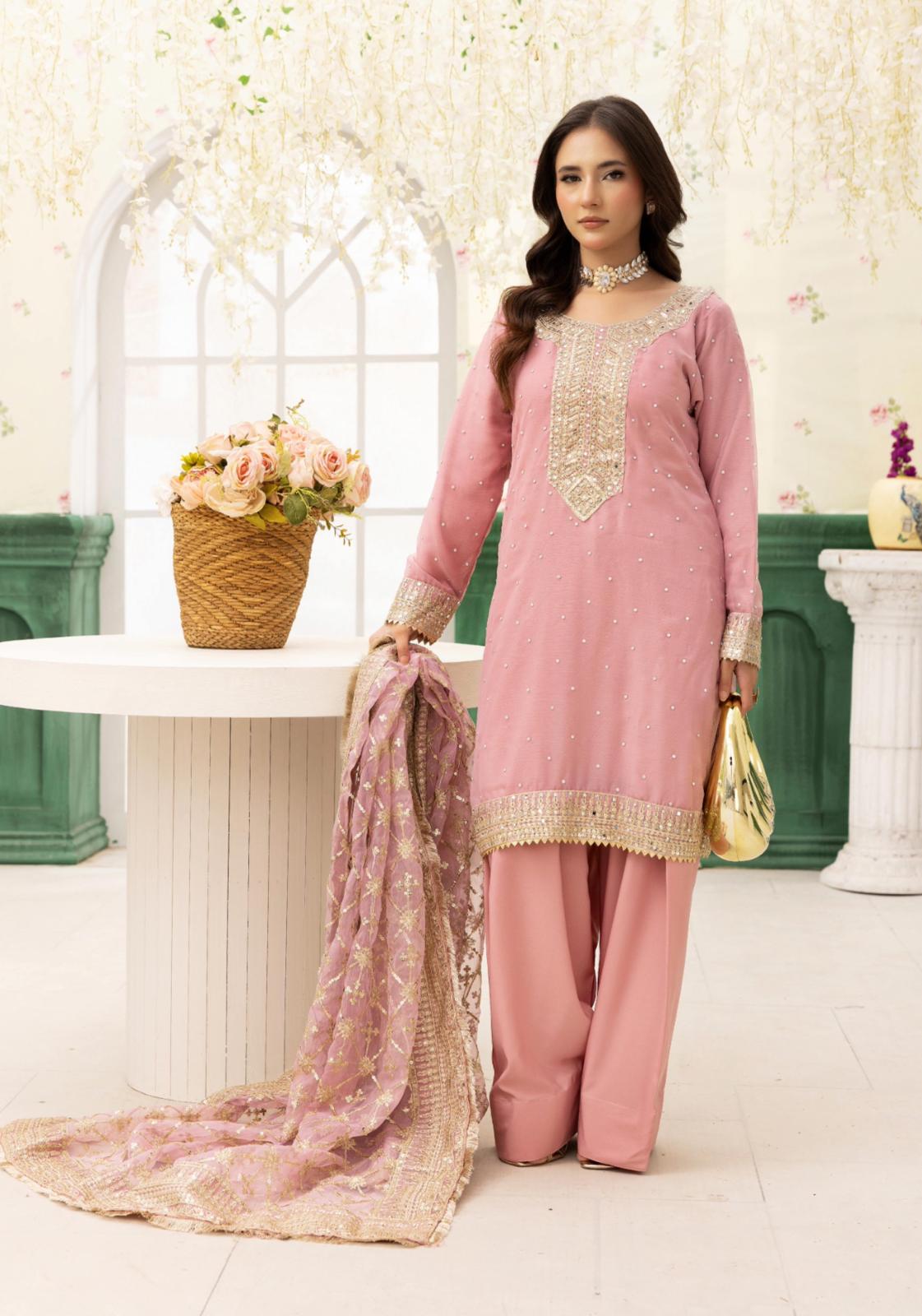 Haya by Simrans – Luxury Chiffon Wedding Collection 3 Piece Farrshi Shalwar Suit (Sizes S–XL)