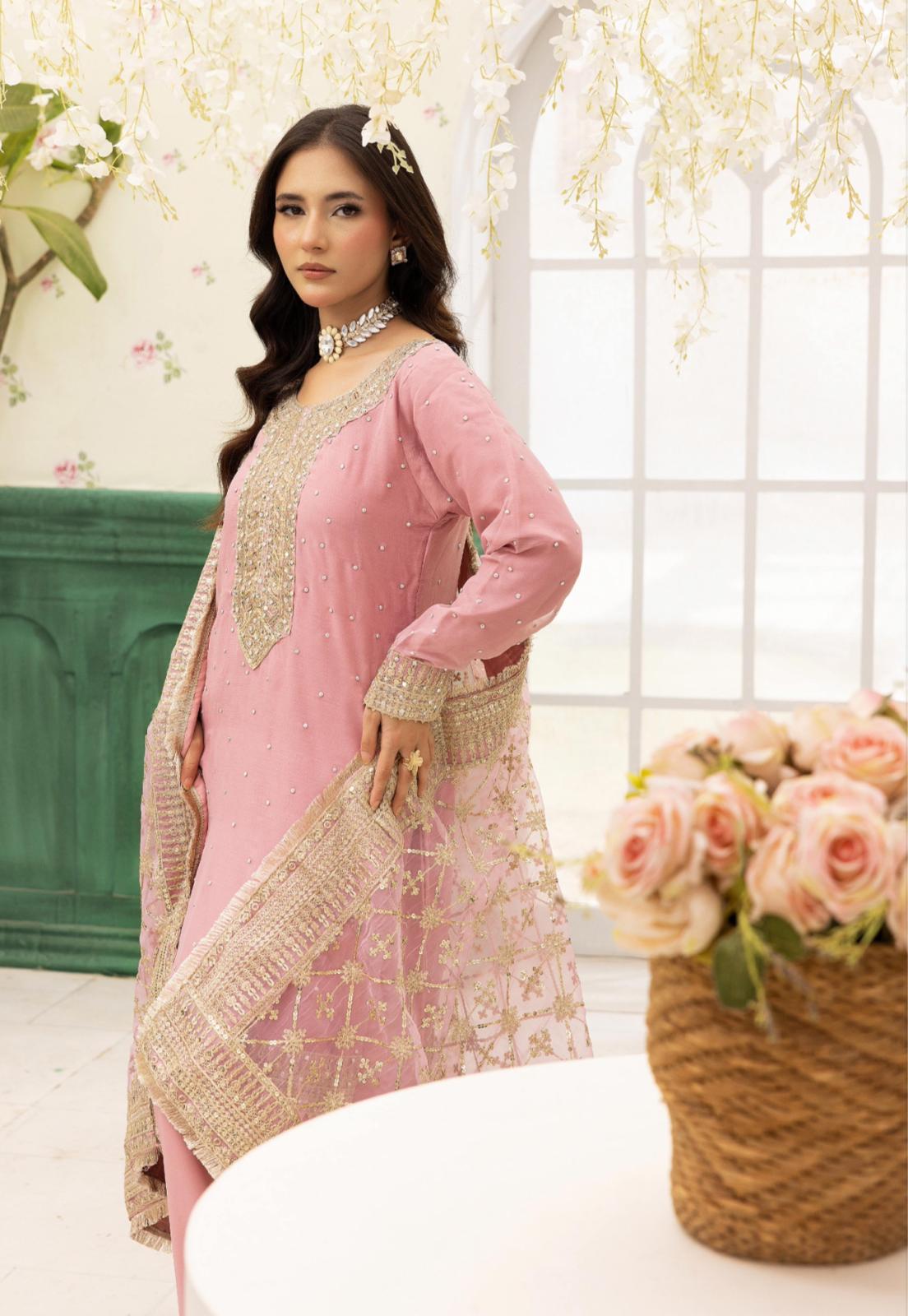 Haya by Simrans – Luxury Chiffon Wedding Collection 3 Piece Farrshi Shalwar Suit (Sizes S–XL)