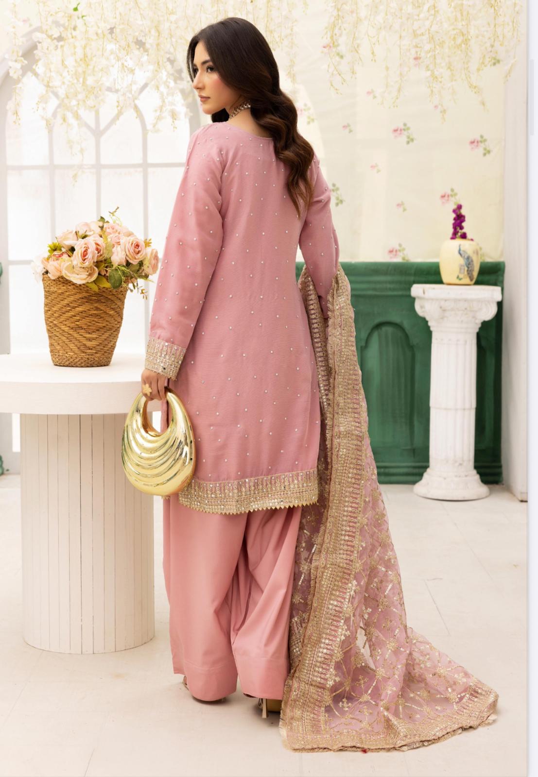 Haya by Simrans – Luxury Chiffon Wedding Collection 3 Piece Farrshi Shalwar Suit (Sizes S–XL)