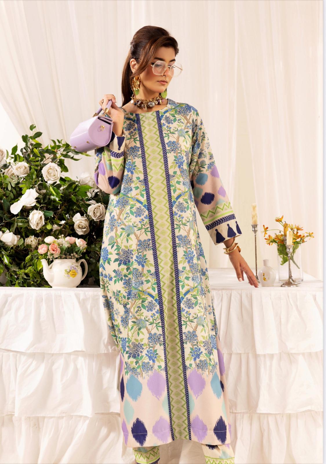 Chic Modest by Simran's – Kanwak Malik Silk Prints in Lawn 2 Piece Suit | Sizes S–XL
