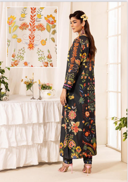Chic Modest by Simran's – Kanwak Malik Silk Prints in Lawn 2 Piece Suit | Sizes S–XL