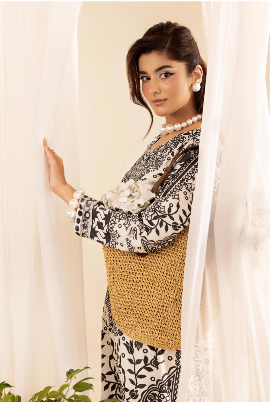 Chic Modest by Simran's – Kanwak Malik Silk Prints in Lawn 2 Piece Suit | Sizes S–XL