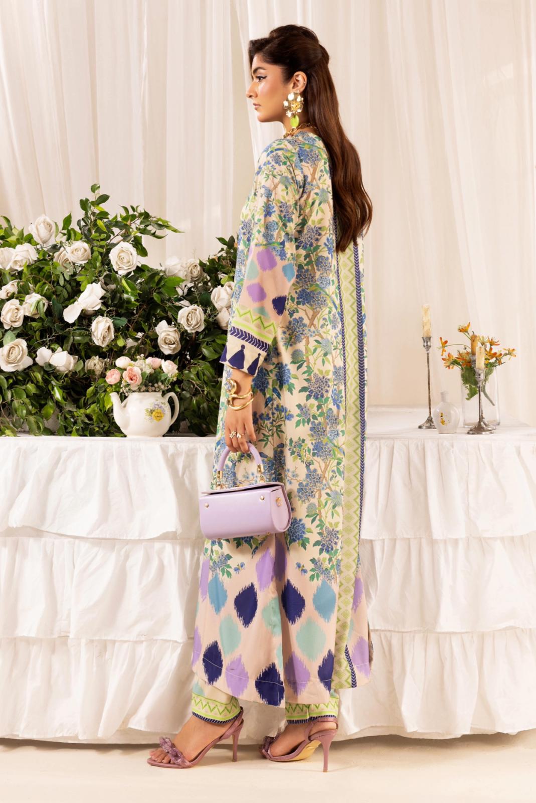 Chic Modest by Simran's – Kanwak Malik Silk Prints in Lawn 2 Piece Suit | Sizes S–XL