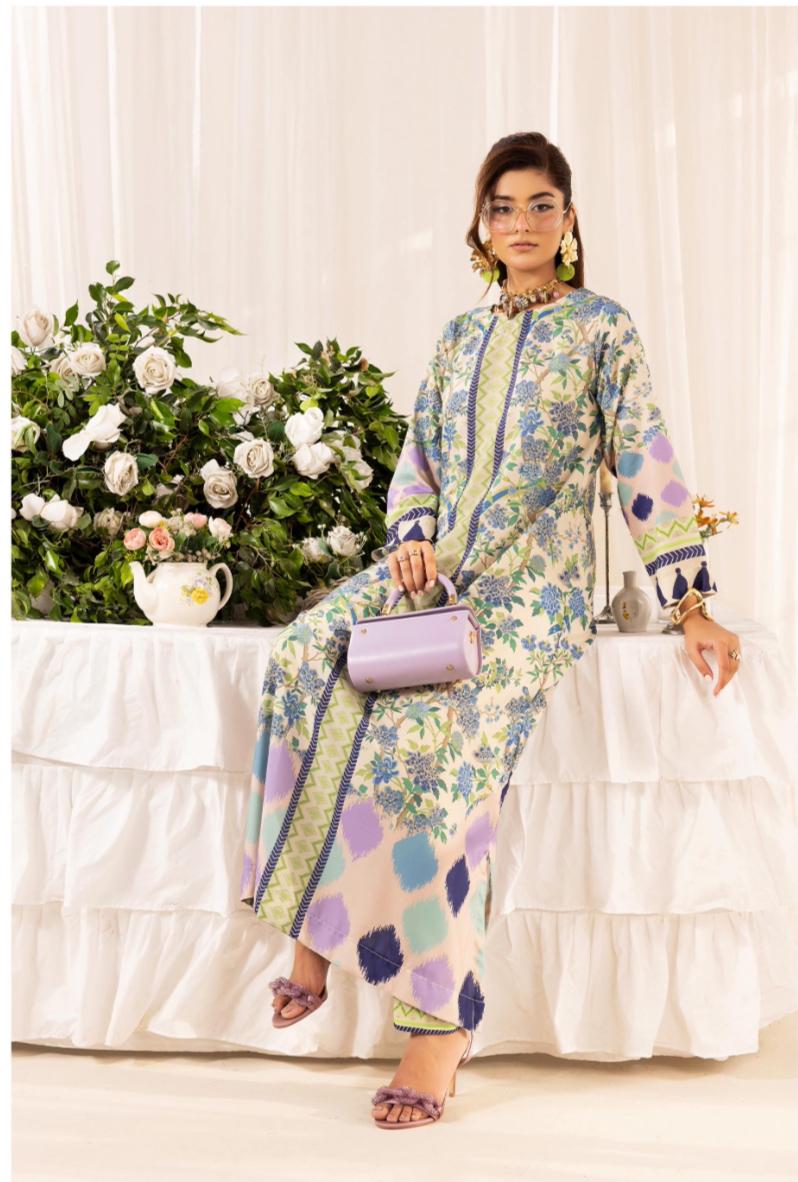 Chic Modest by Simran's – Kanwak Malik Silk Prints in Lawn 2 Piece Suit | Sizes S–XL