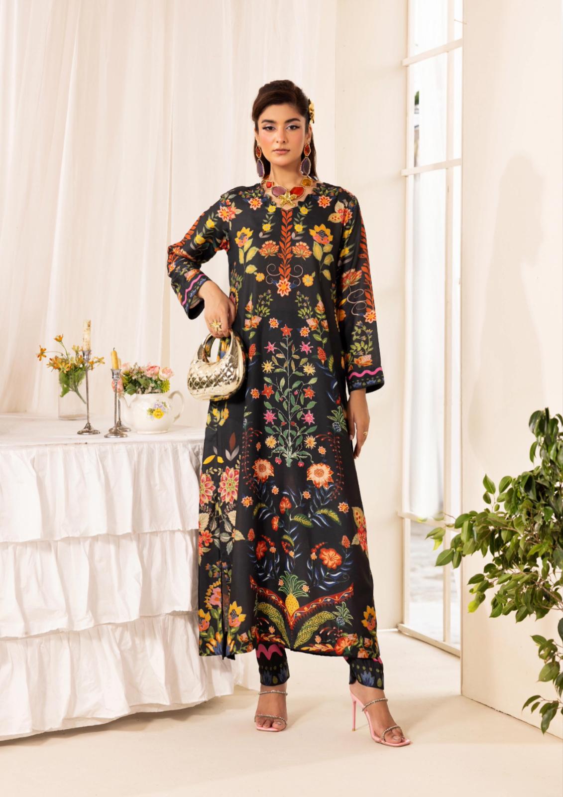 Chic Modest by Simran's – Kanwak Malik Silk Prints in Lawn 2 Piece Suit | Sizes S–XL