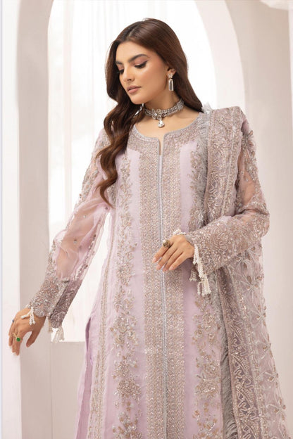 Nureh By Simran’s – 3 Piece Organza Heavy Embroidered Wedding Collection | Sizes S–XL