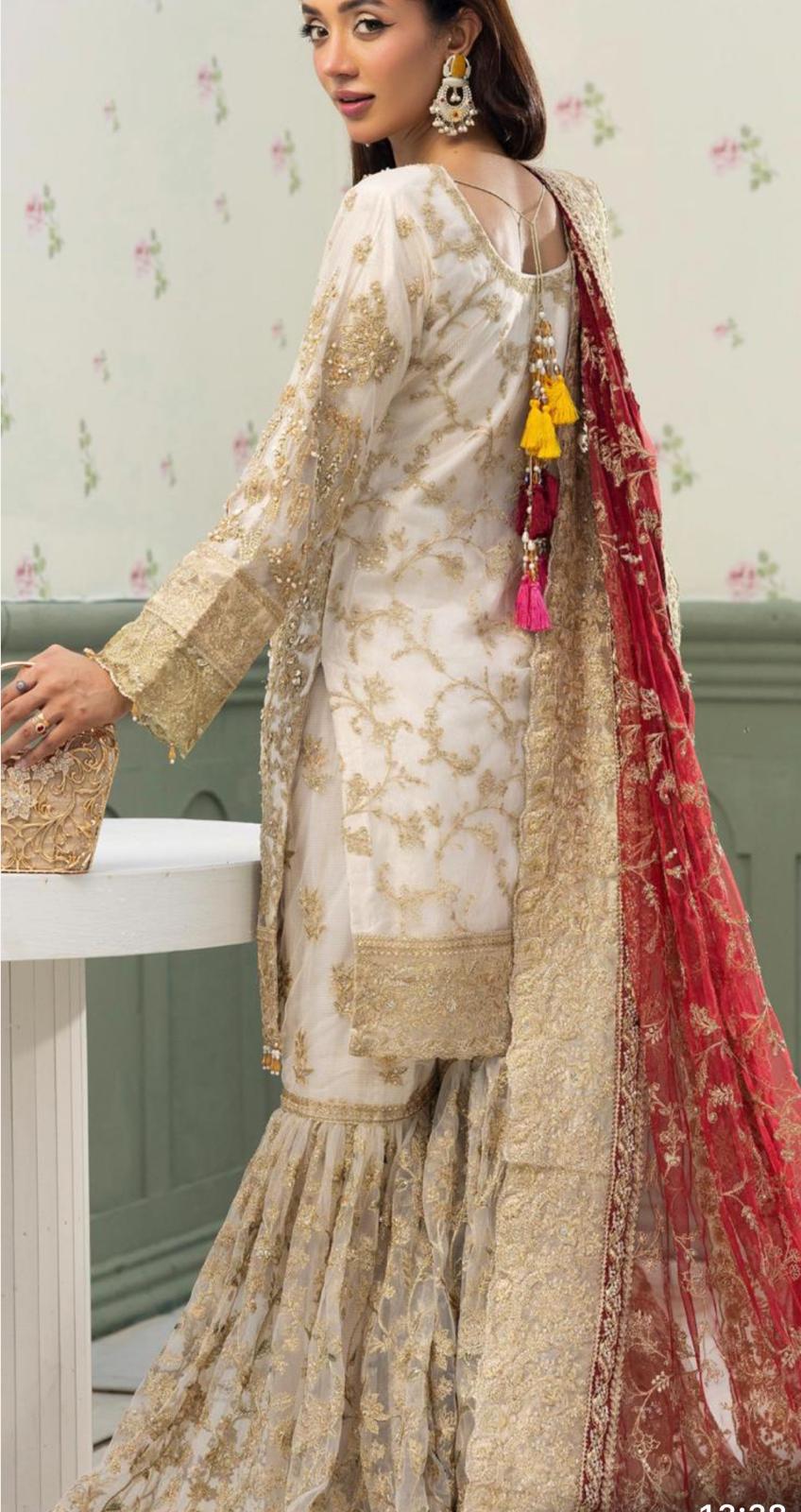 Imrozia by Simran’s – 3 Piece Heavy Embroidered Gharara Suit | Luxury Wedding Collection