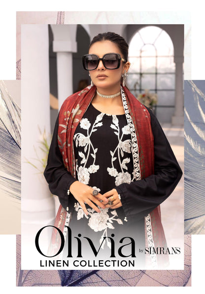 Olivia Linen by Simran’s – 3 Piece Soft Linen Suit | Winter Collection | Sizes S–XL