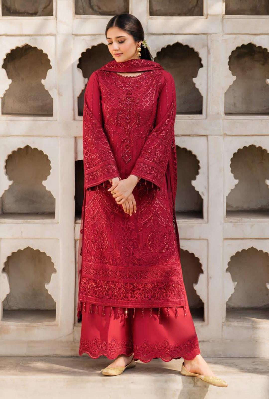 Imrozia( inspired) 3pcs heavy embroidered wedding collection comes with sharara.. Size S-XL