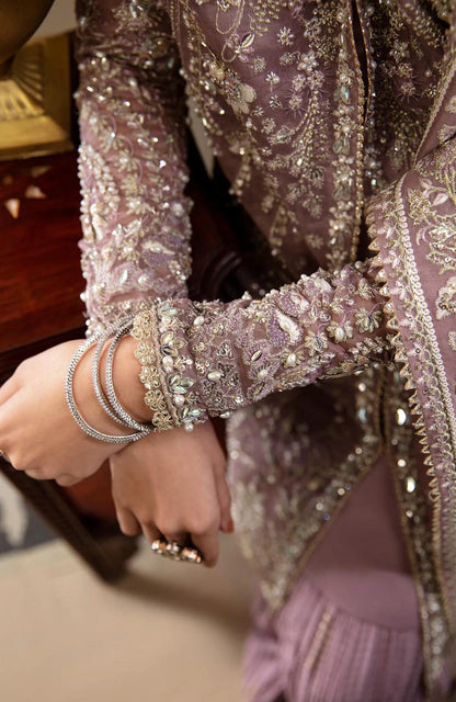 SORAYA | SEHR ( inspired) 3pcs beautiful heavy embroidered wedding collection…comes with crushed silk sharara (same as model)