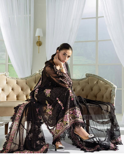 Maria B Inspired 3 pcs Luxury Embroided Suit Size S-XL ( Please return in 24 Hours)