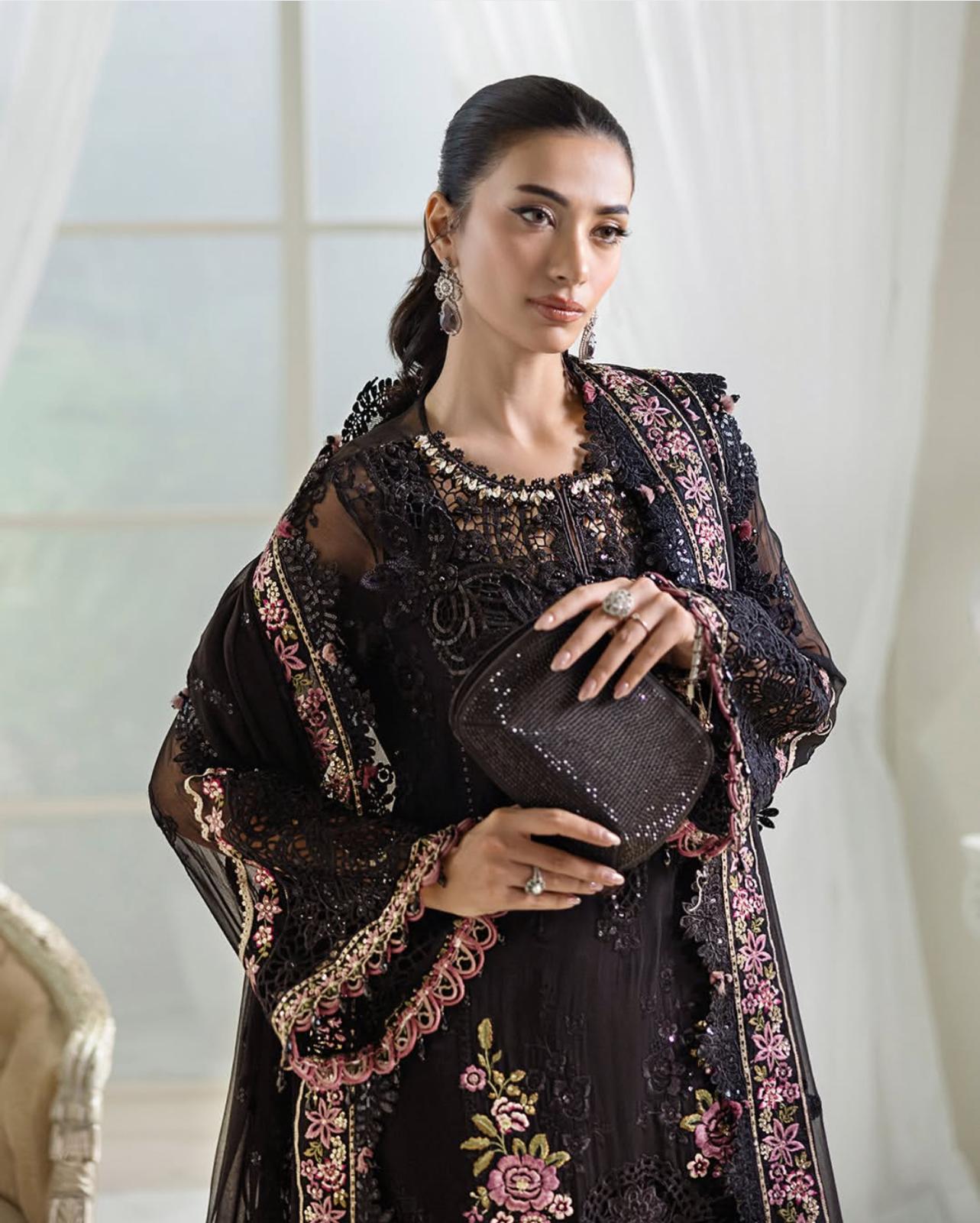 Maria B Inspired 3 pcs Luxury Embroided Suit Size S-XL ( Please return in 24 Hours)