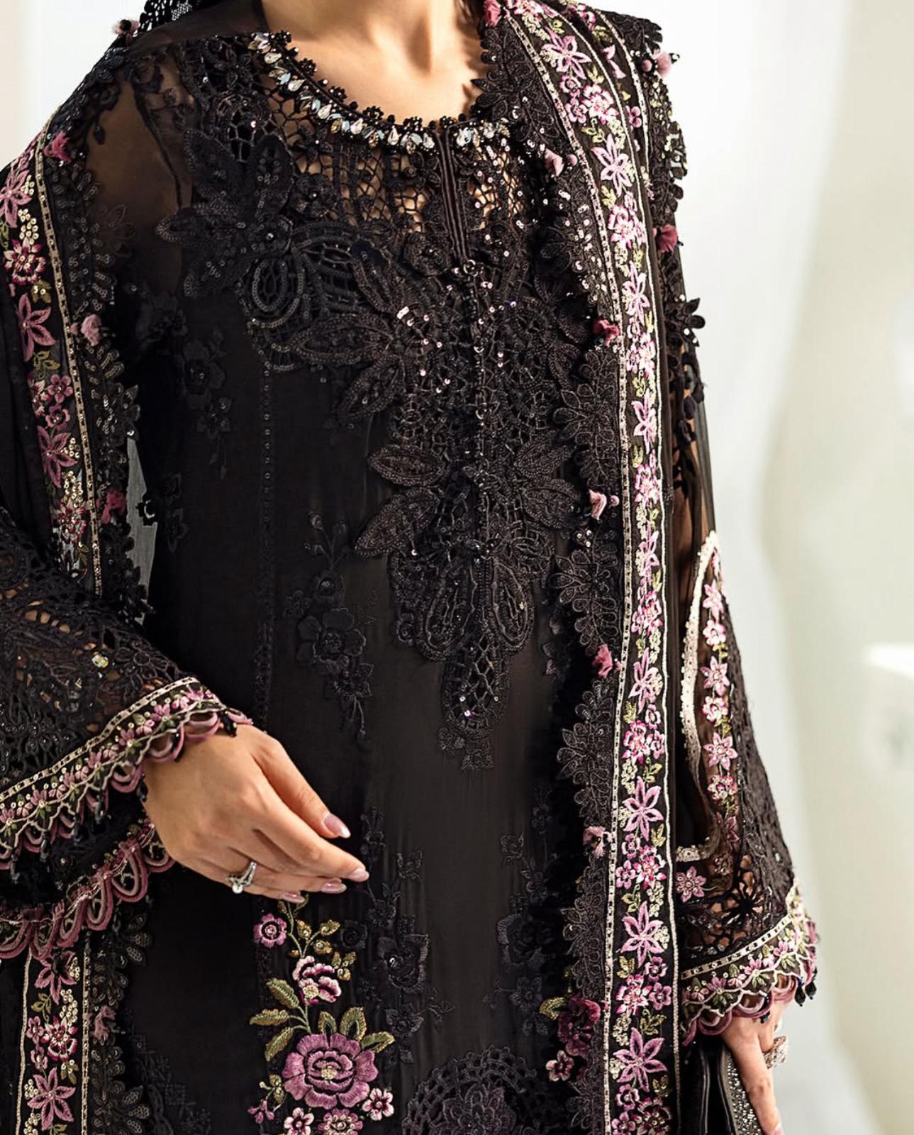 Maria B Inspired 3 pcs Luxury Embroided Suit Size S-XL ( Please return in 24 Hours)