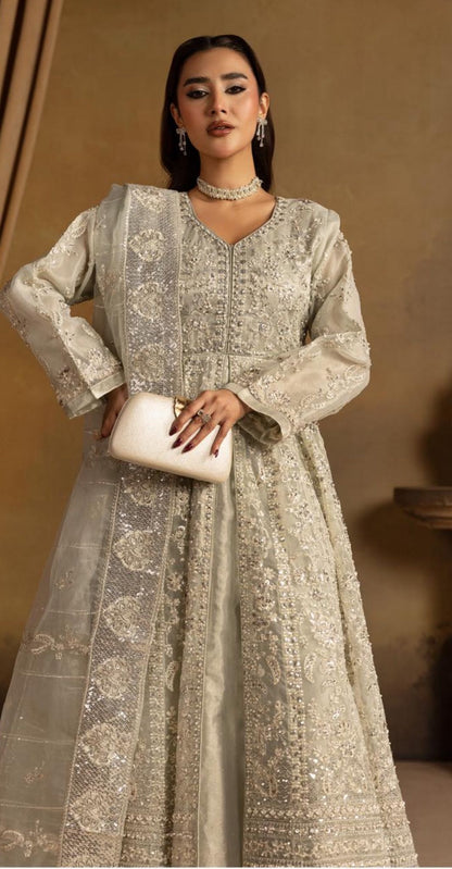 Luxury Heavy Embroidered Organza 3-Piece Maxi Dress – Wedding & Party Wear Collection