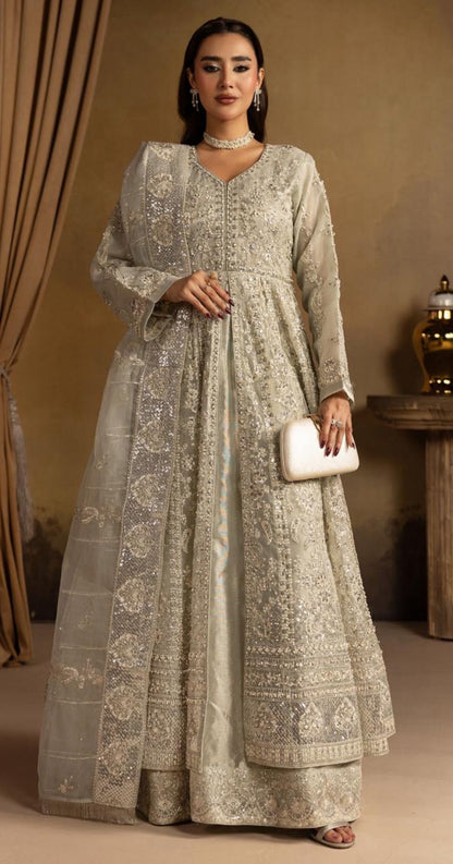 Luxury Heavy Embroidered Organza 3-Piece Maxi Dress – Wedding & Party Wear Collection