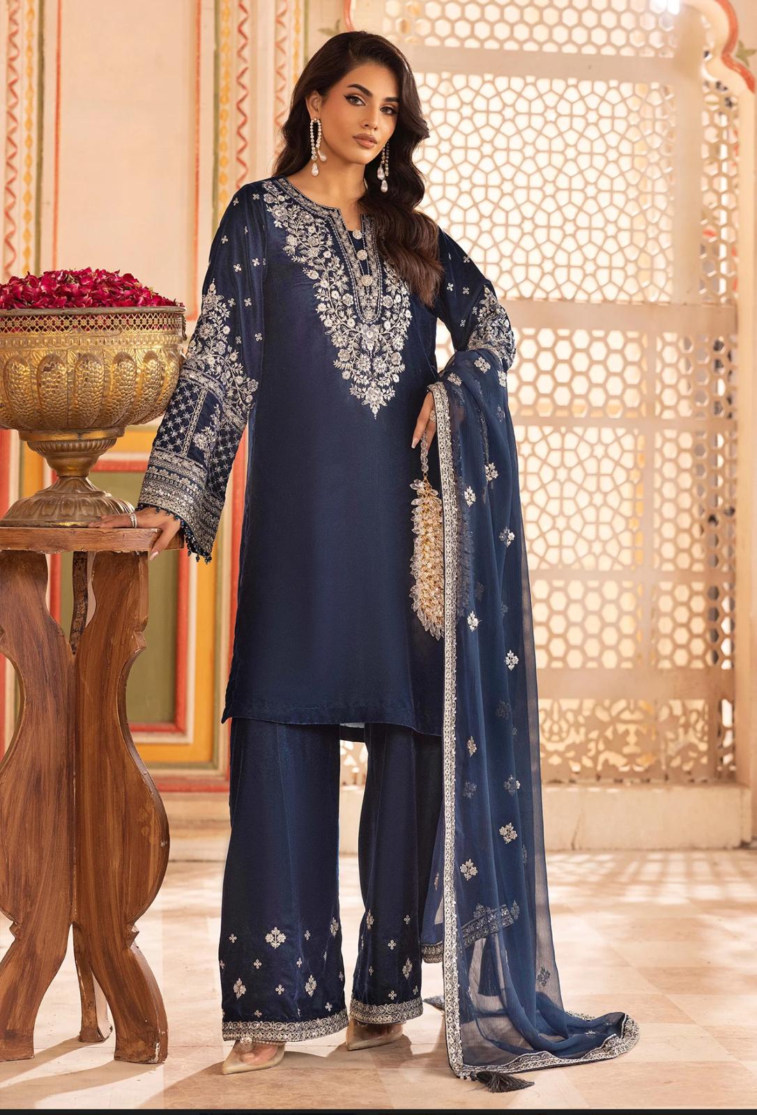 Adan Libas Original Velvet Collection 2025 – Luxury Embroidered Winter Suits