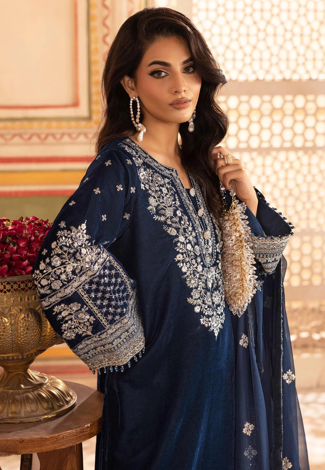 Adan Libas Original Velvet Collection 2025 – Luxury Embroidered Winter Suits